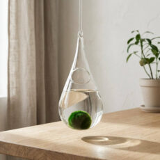 Marimo set - teardrop-shaped glass jar